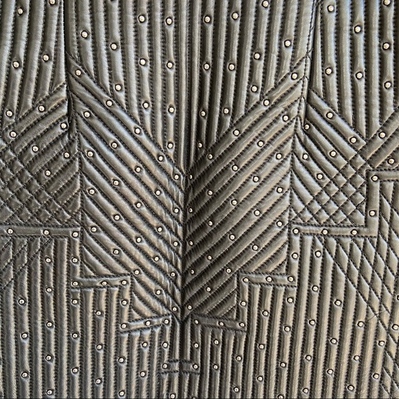 Jetset Diaries TJD 100% Lamb Leather Studded Mini Skirt Black - Picture 5 of 9